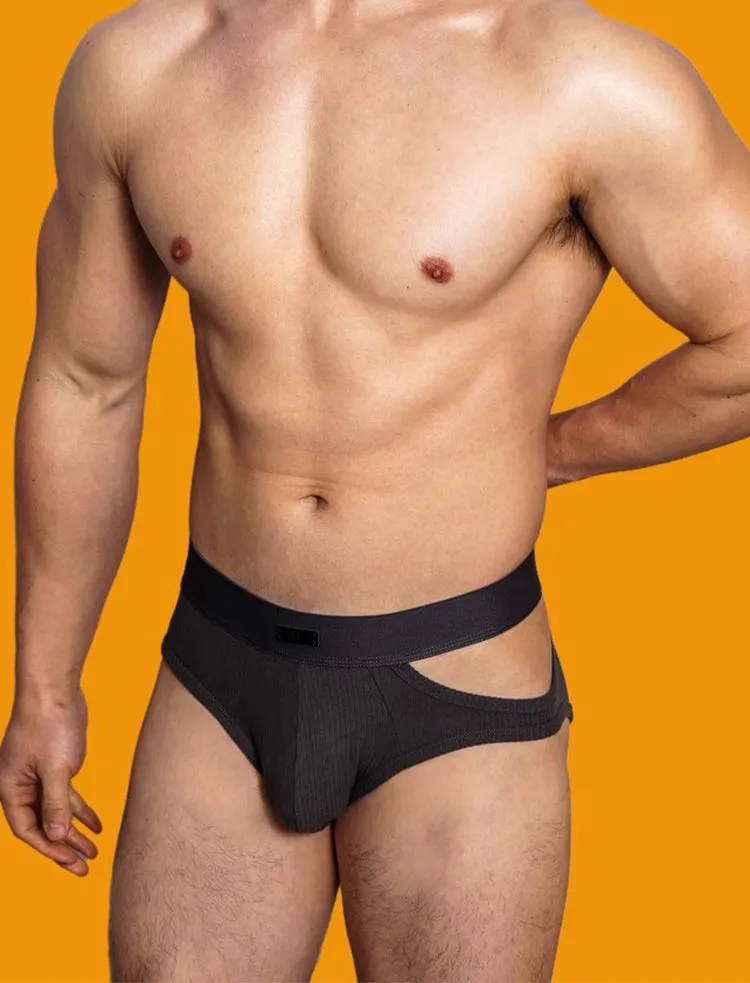 2 Pack Men's Low-Rise Sexy Side-Opening Briefs