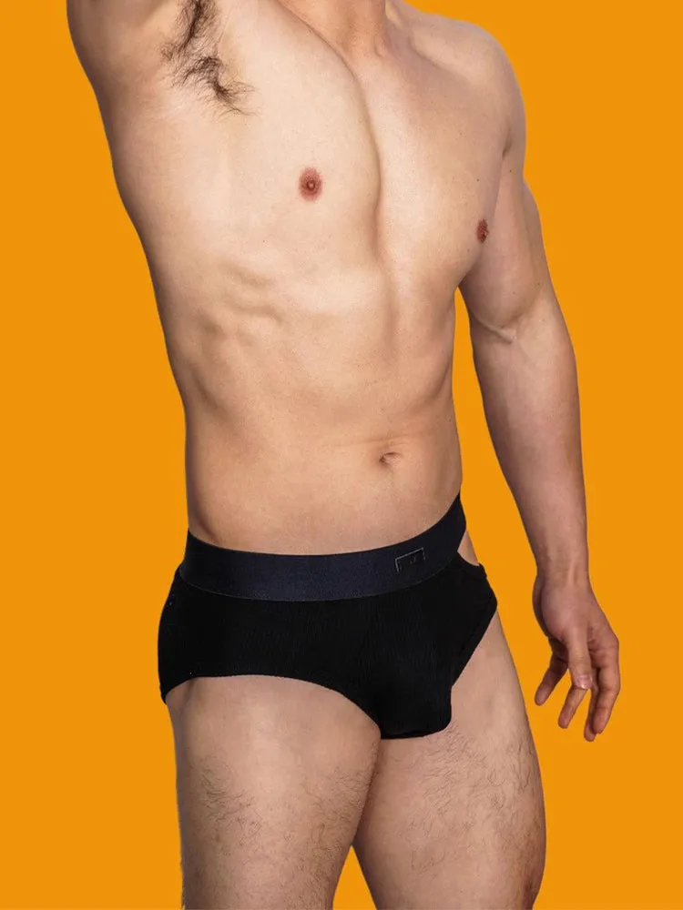 2 Pack Men's Low-Rise Sexy Side-Opening Briefs