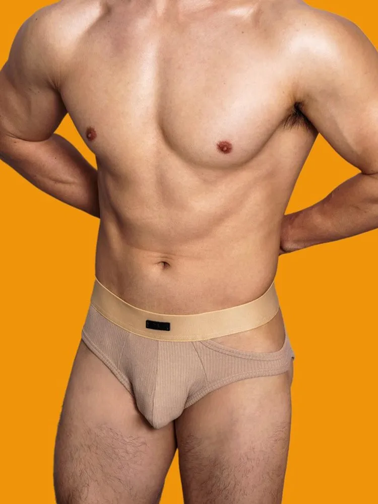 2 Pack Men's Low-Rise Sexy Side-Opening Briefs