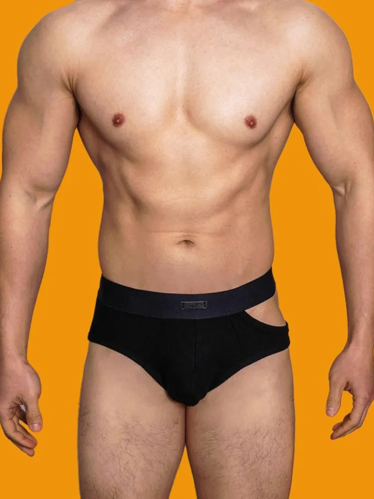 2 Pack Men's Low-Rise Sexy Side-Opening Briefs