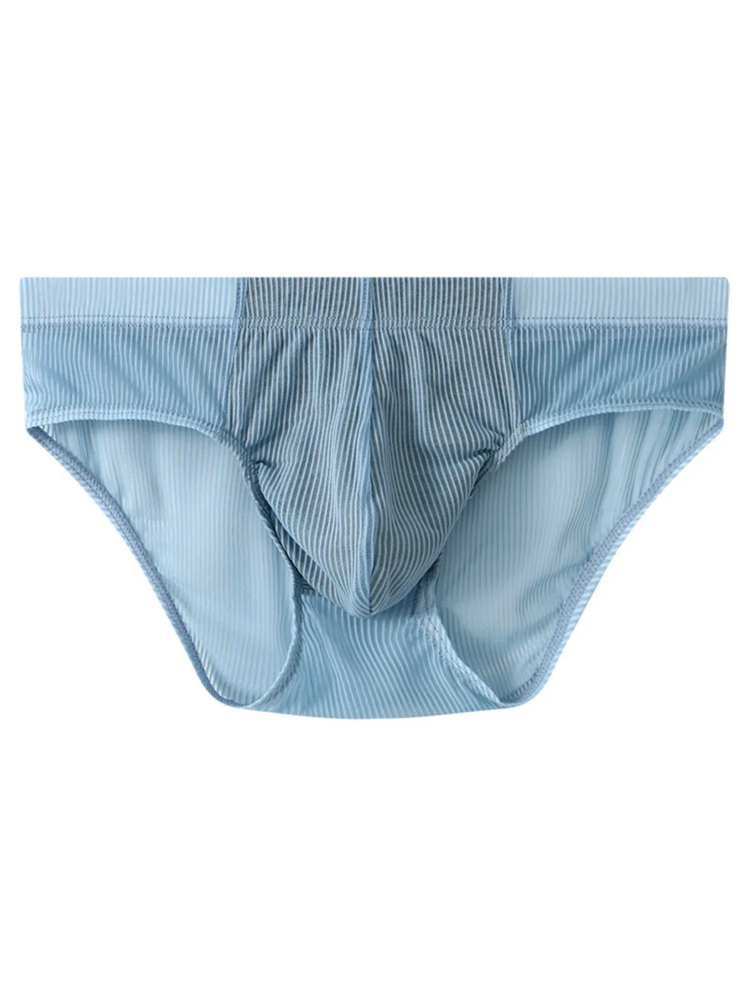 2 Pack Mens Striped Separate Pouch Thin Briefs