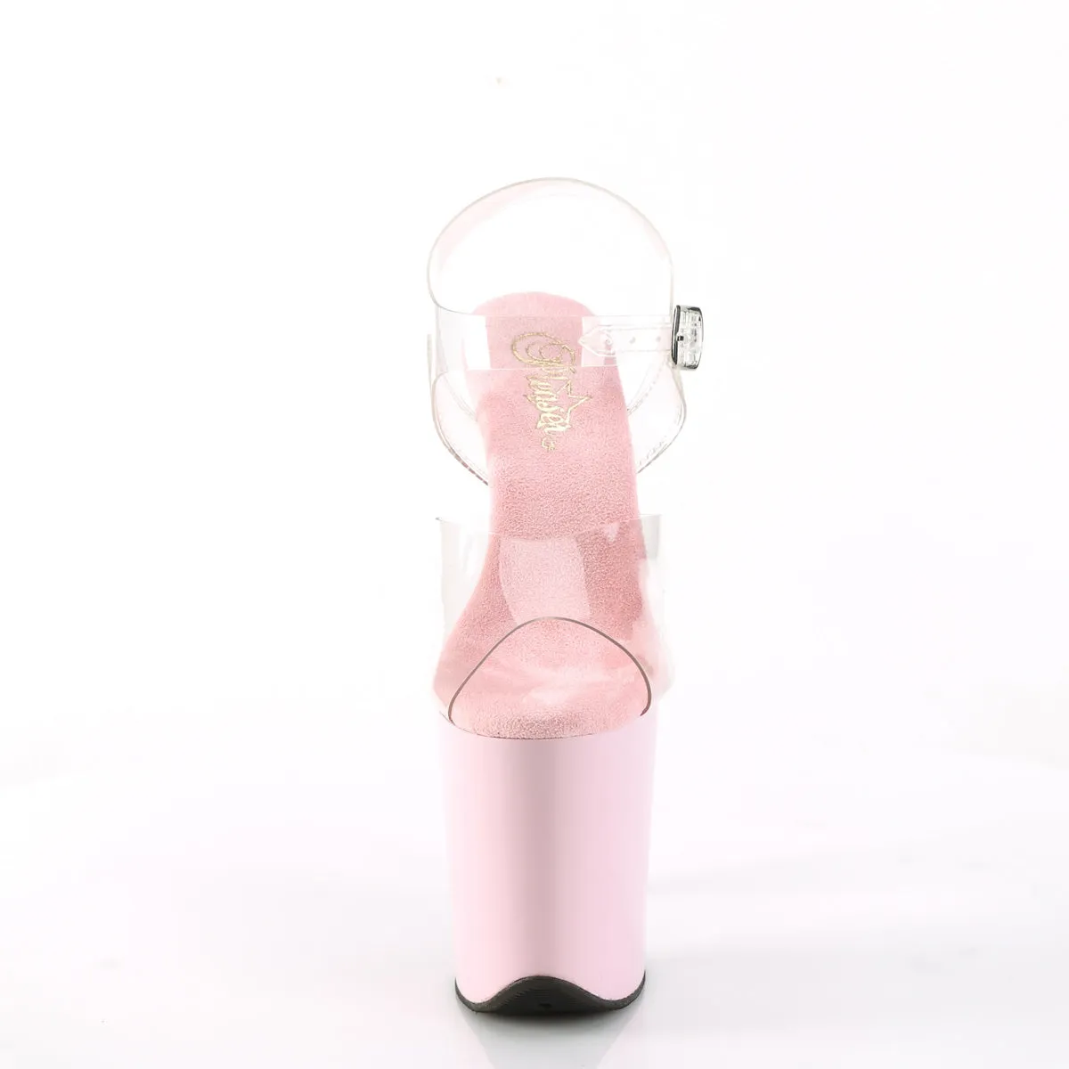 8 Inch Heel FLAMINGO-808 Clear-Baby Pink