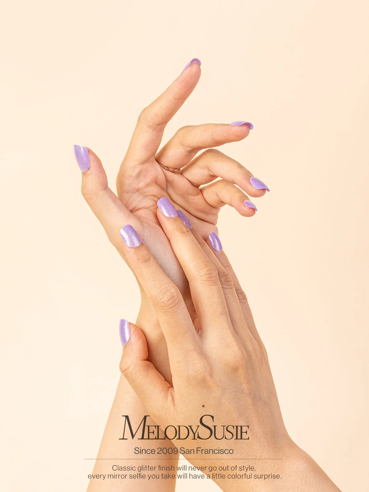 Acrylic Press On Nails - Short Square Purple (US ONLY)