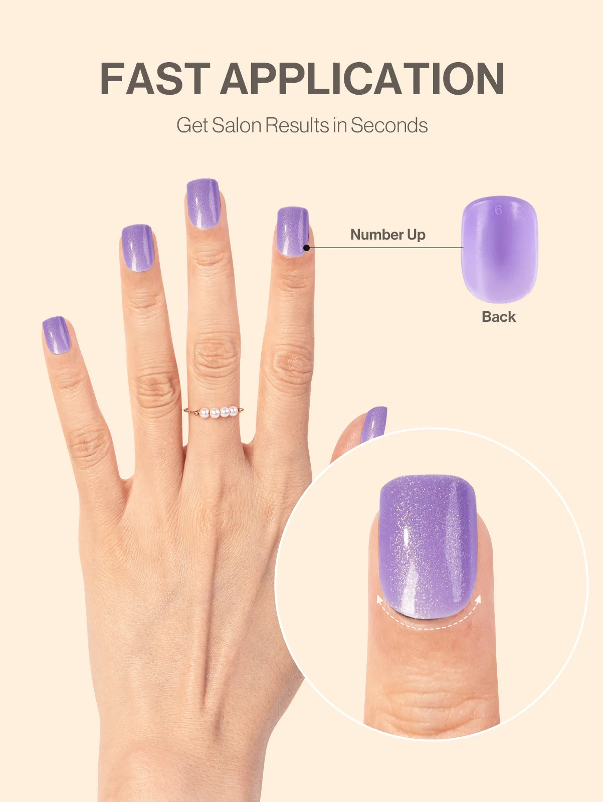 Acrylic Press On Nails - Short Square Purple (US ONLY)