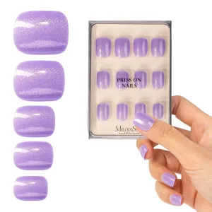 Acrylic Press On Nails - Short Square Purple (US ONLY)