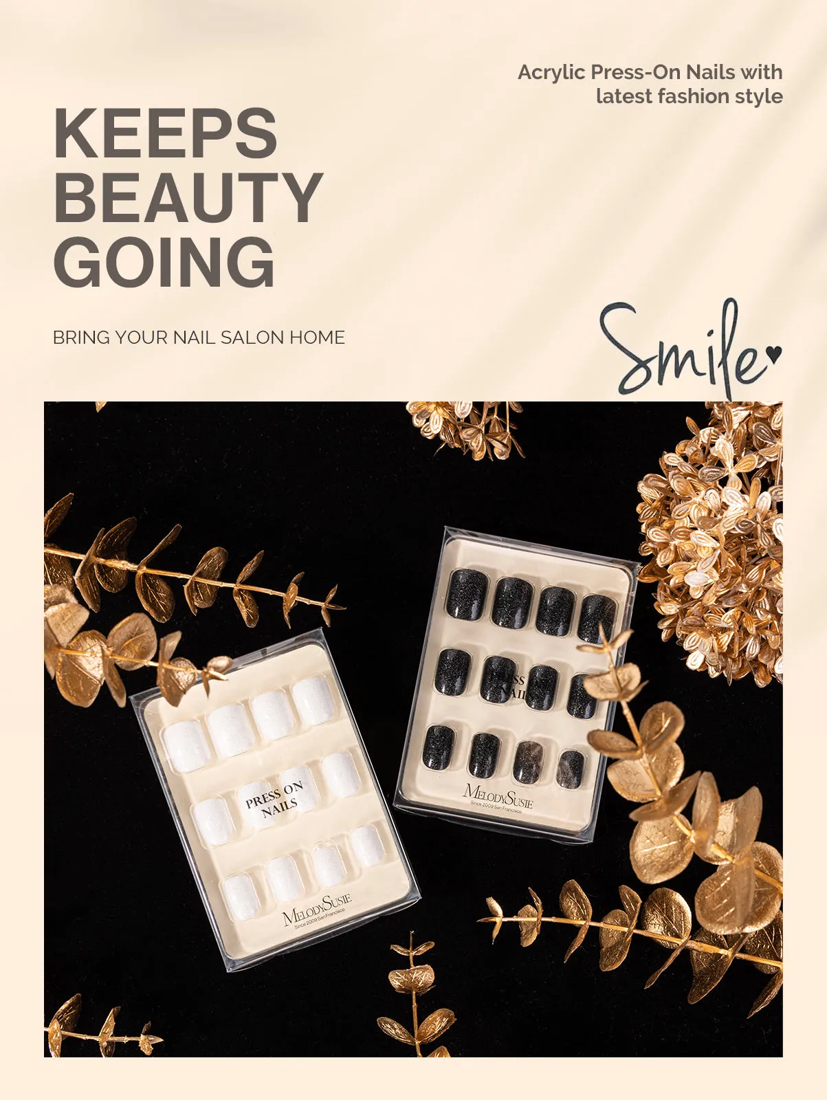 Acrylic Press On Nails - Short Square White (US ONLY)