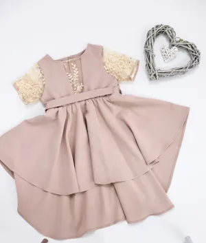 African Girls Dress Pink Lace