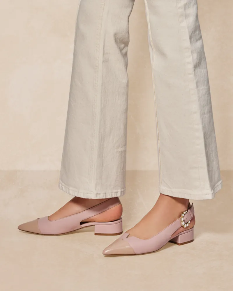 Alicia Pink & Taupe Flats