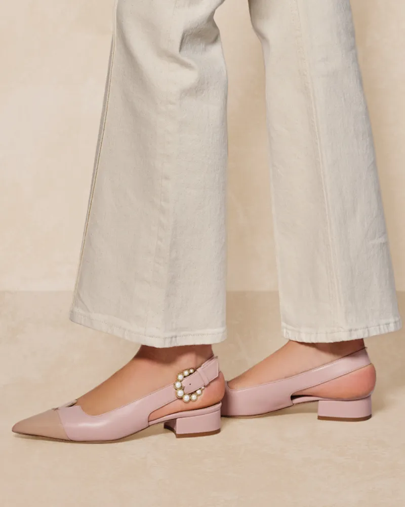 Alicia Pink & Taupe Flats