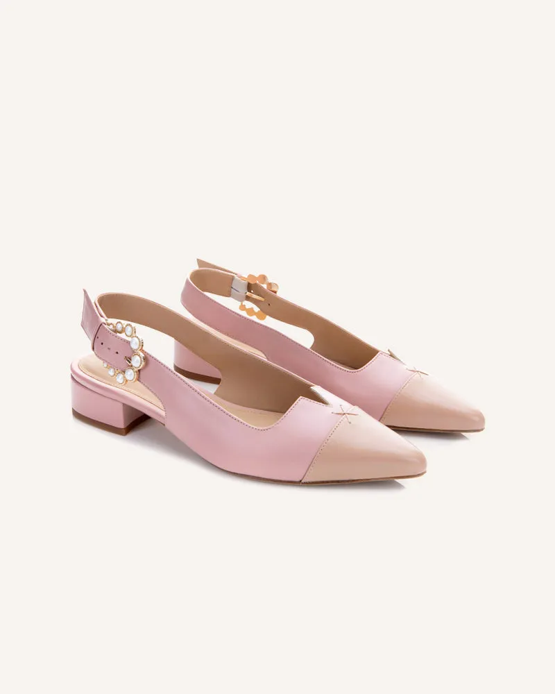 Alicia Pink & Taupe Flats