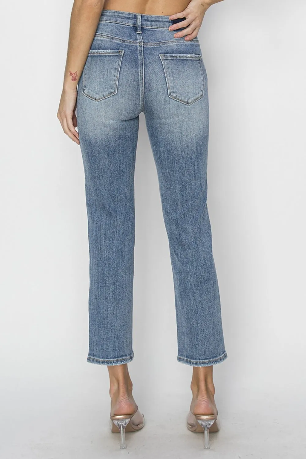 Asher Full Size High Waist Distressed Cropped Jeans