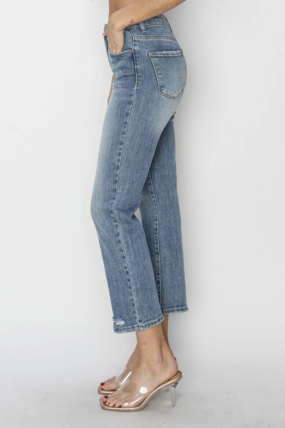 Asher Full Size High Waist Distressed Cropped Jeans
