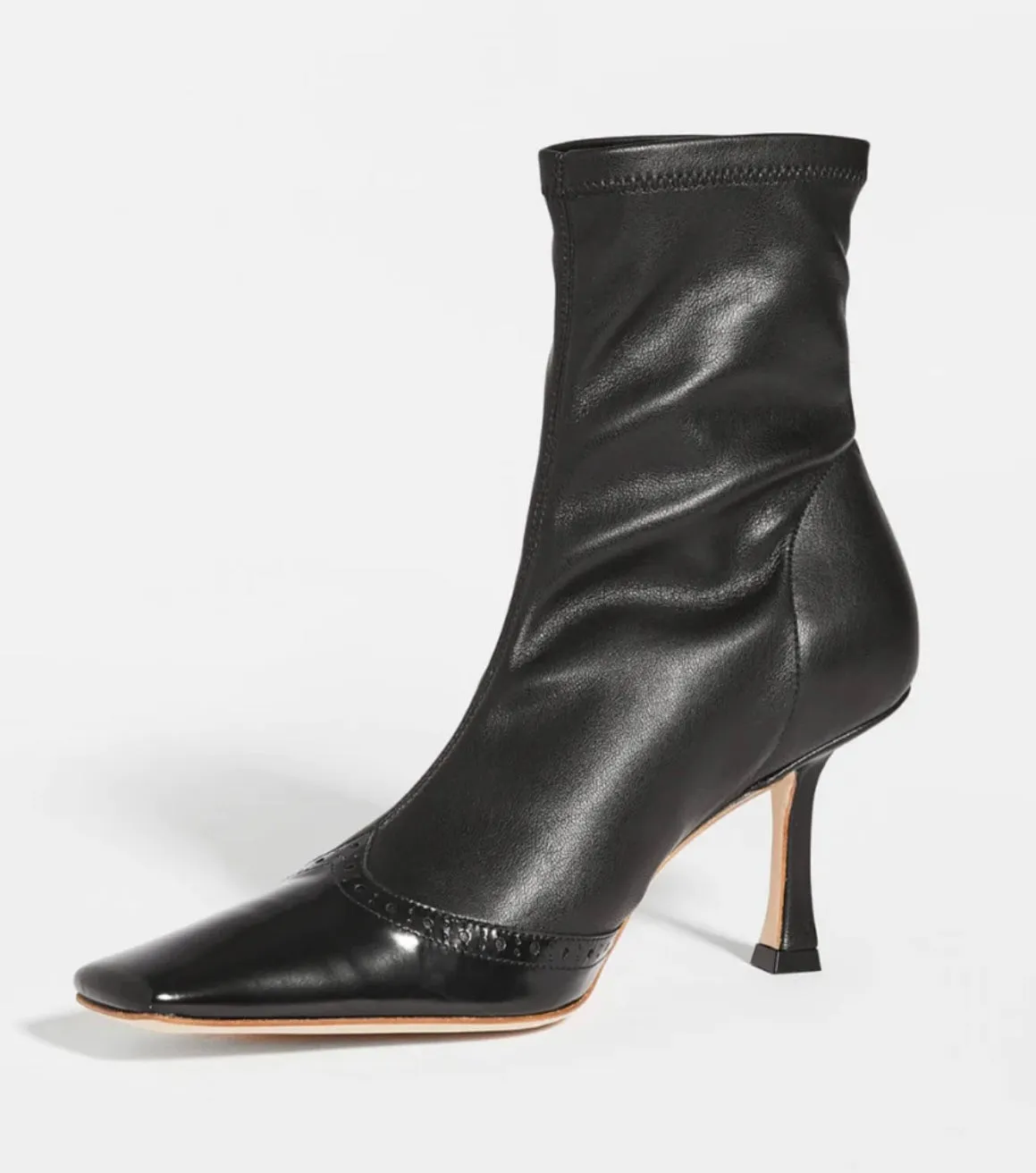 A.W.A.K.E. Mode Designer Black Leather Stretch Boots (6.5)