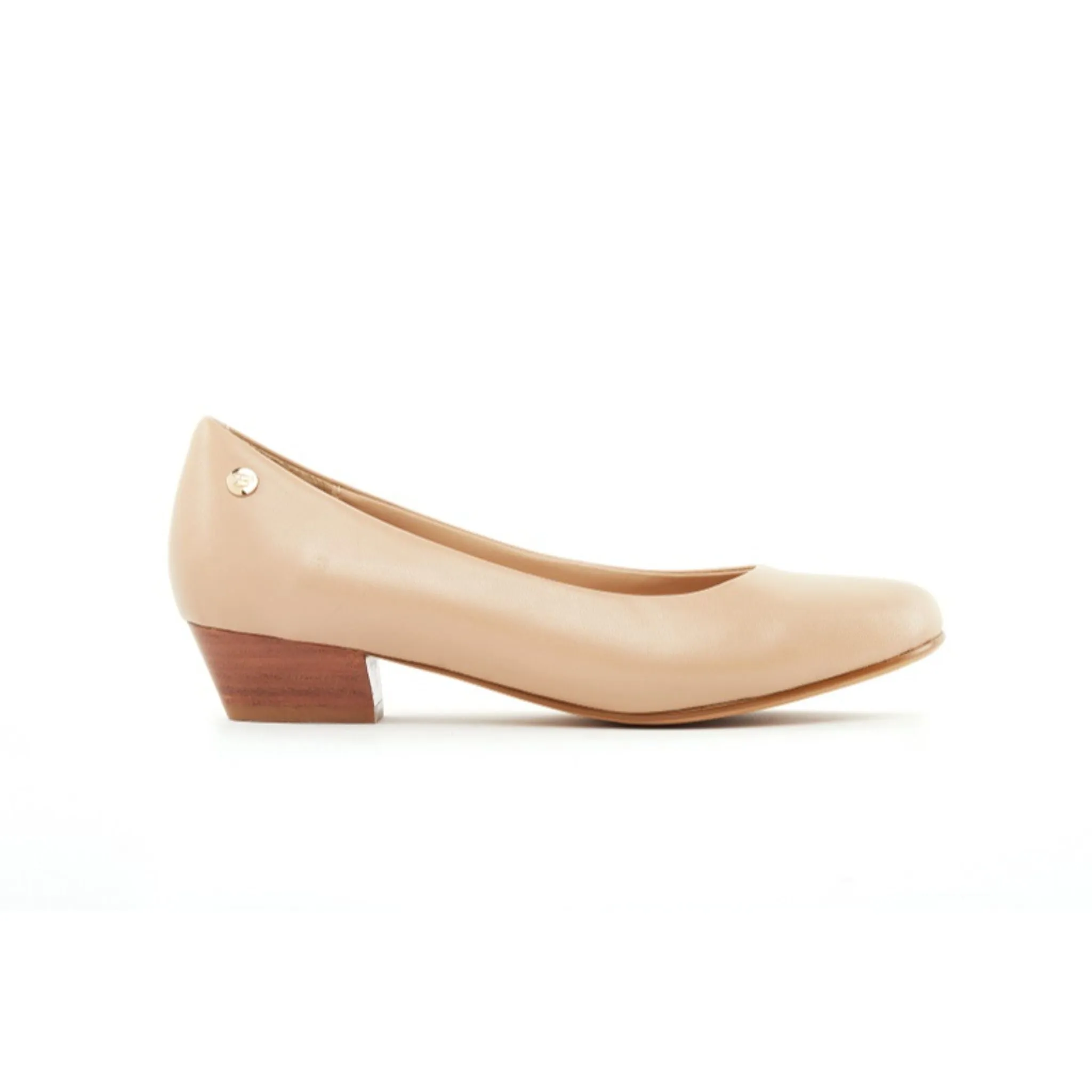 Barani Classic Leather 2.5cm Heels Nude