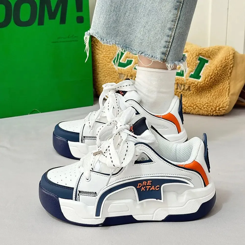 binfenxie  -  Prevalent Dashing Casual Sneakers White Thick Bottom Comfortable Breathable Men Women Couple Trendy Platform Trainers