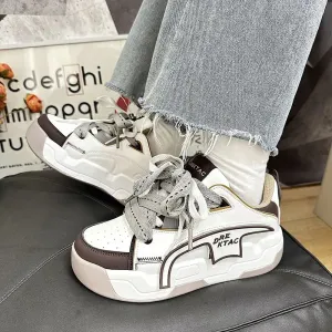 binfenxie  -  Prevalent Dashing Casual Sneakers White Thick Bottom Comfortable Breathable Men Women Couple Trendy Platform Trainers