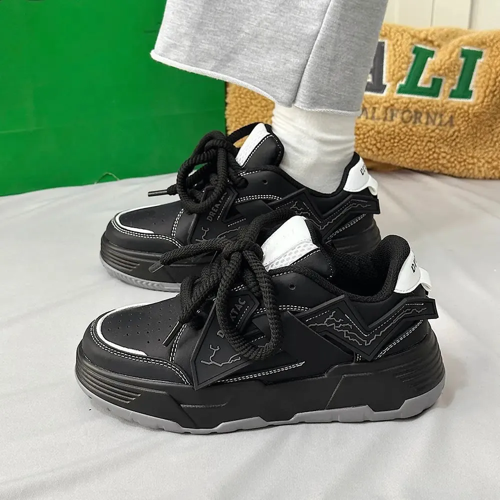 binfenxie  -  Prevalent Dashing Casual Sneakers White Thick Bottom Comfortable Breathable Men Women Couple Trendy Platform Trainers