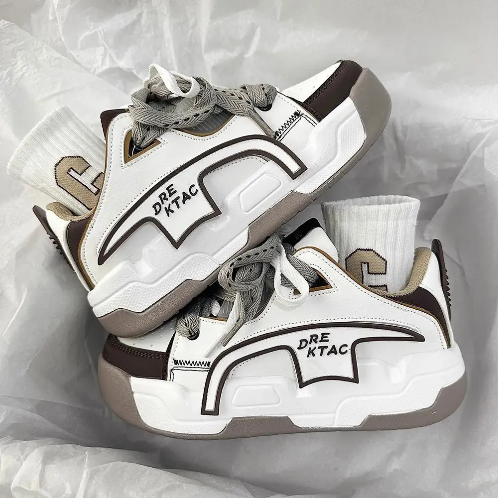 binfenxie  -  Prevalent Dashing Casual Sneakers White Thick Bottom Comfortable Breathable Men Women Couple Trendy Platform Trainers