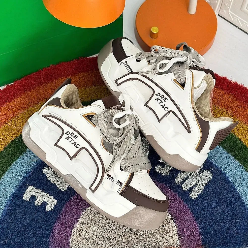 binfenxie  -  Prevalent Dashing Casual Sneakers White Thick Bottom Comfortable Breathable Men Women Couple Trendy Platform Trainers
