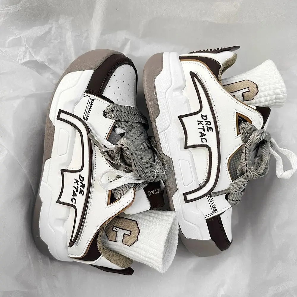 binfenxie  -  Prevalent Dashing Casual Sneakers White Thick Bottom Comfortable Breathable Men Women Couple Trendy Platform Trainers