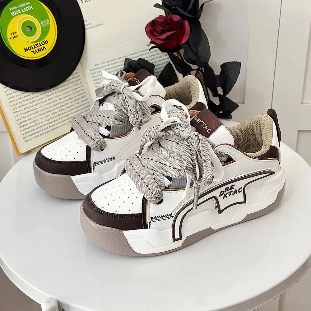 binfenxie  -  Prevalent Dashing Casual Sneakers White Thick Bottom Comfortable Breathable Men Women Couple Trendy Platform Trainers
