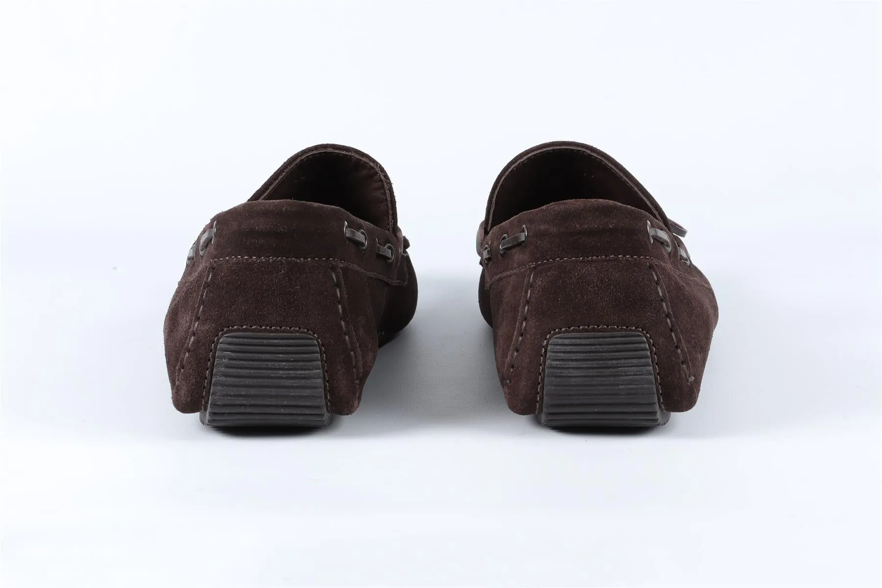 BOTTEGA VENETA BROWN MEN'S INTRECCIATO SUEDE LOAFERS EU 44 UK 9 US 10