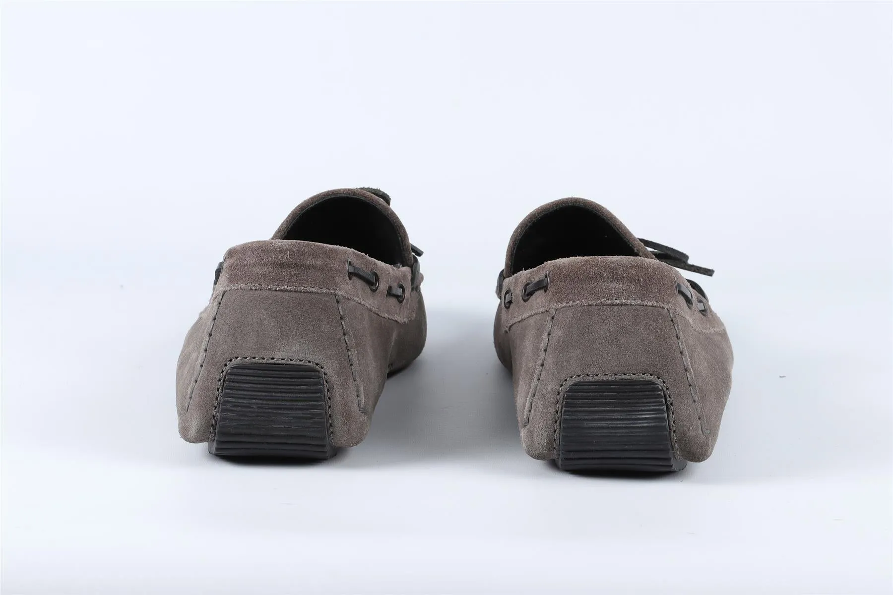 BOTTEGA VENETA GREY MEN'S INTRECCIATO SUEDE LOAFERS EU 43 UK 9 US 10