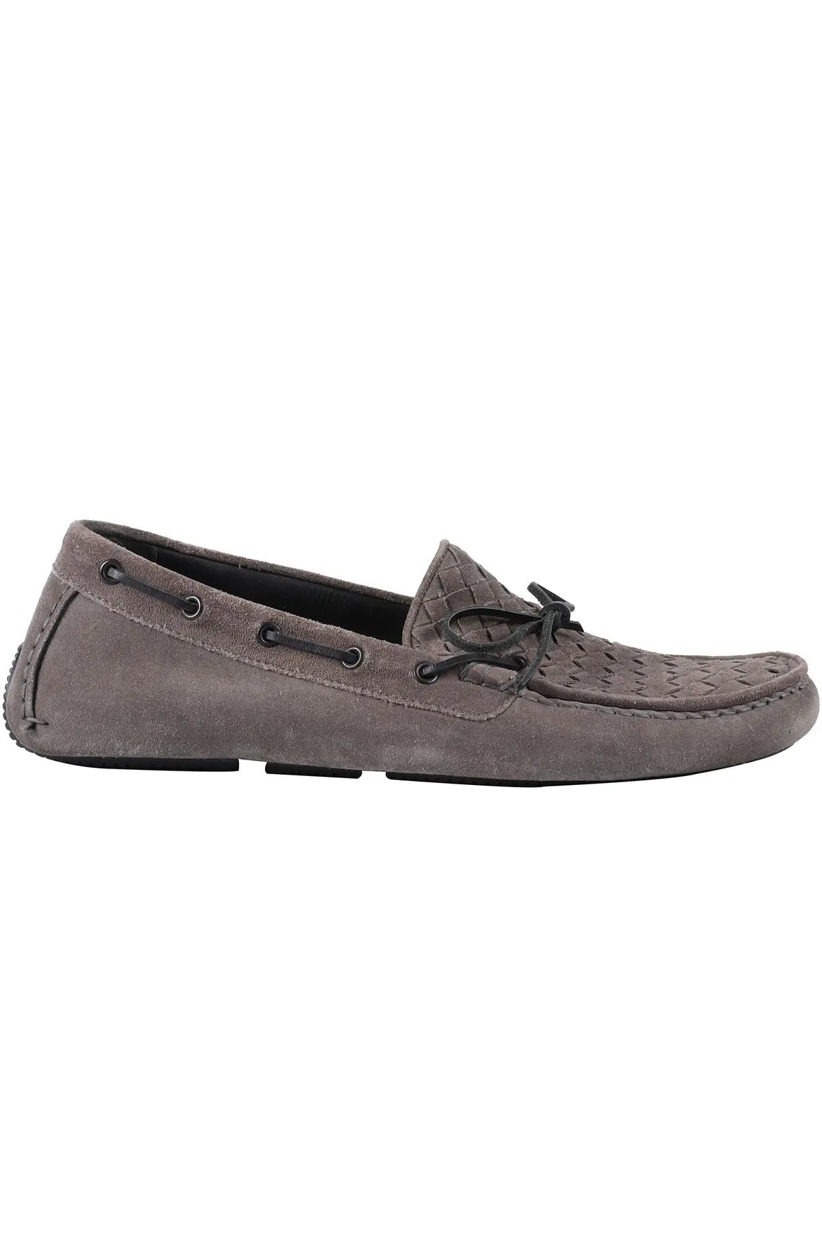 BOTTEGA VENETA GREY MEN'S INTRECCIATO SUEDE LOAFERS EU 43 UK 9 US 10