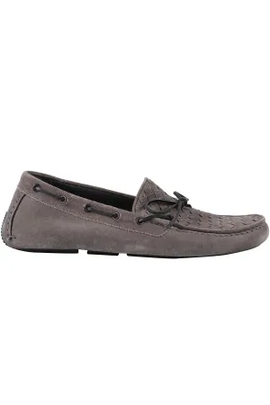 BOTTEGA VENETA GREY MEN'S INTRECCIATO SUEDE LOAFERS EU 43 UK 9 US 10