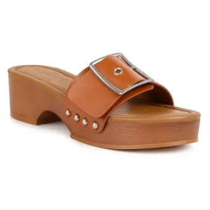 Buckle Strap Leather Slip On
