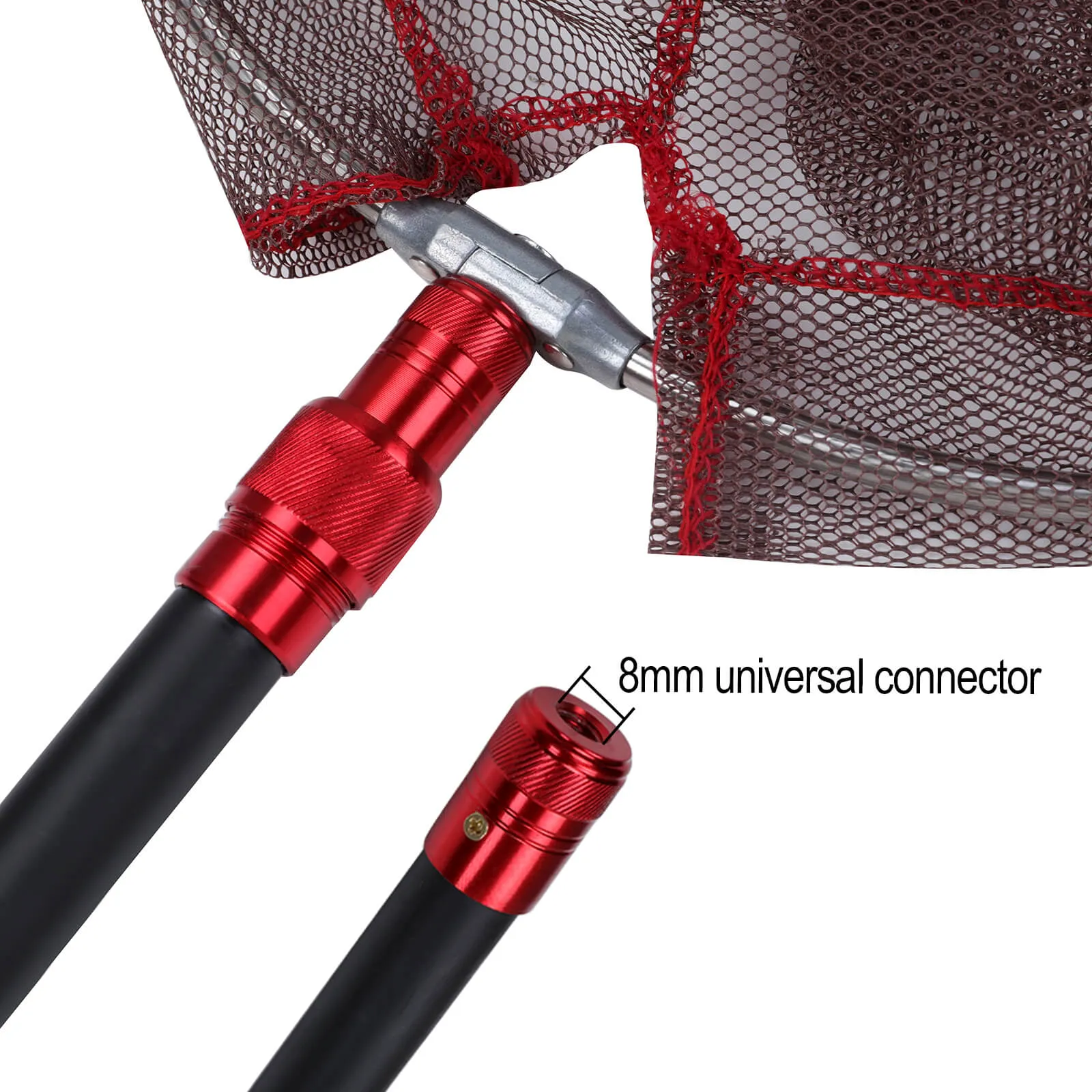 Carbon Fishing Landing Net Telescopic Fiber Pole w/ Non-Slip Handle