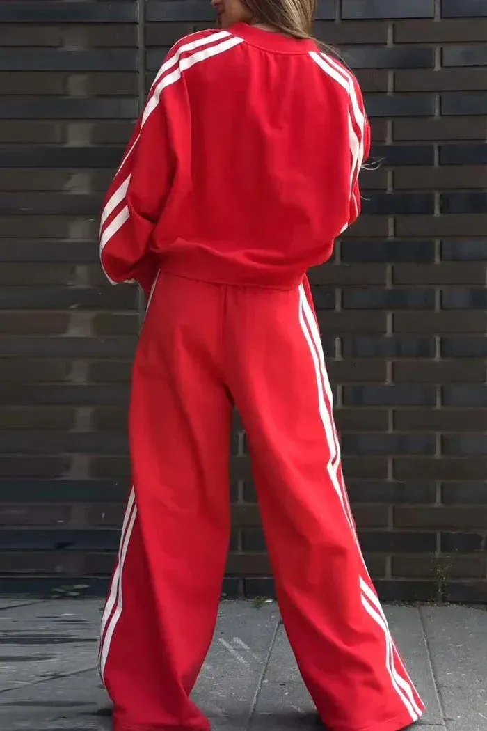 Casual Striped T-Shirt & Sweatpants Set