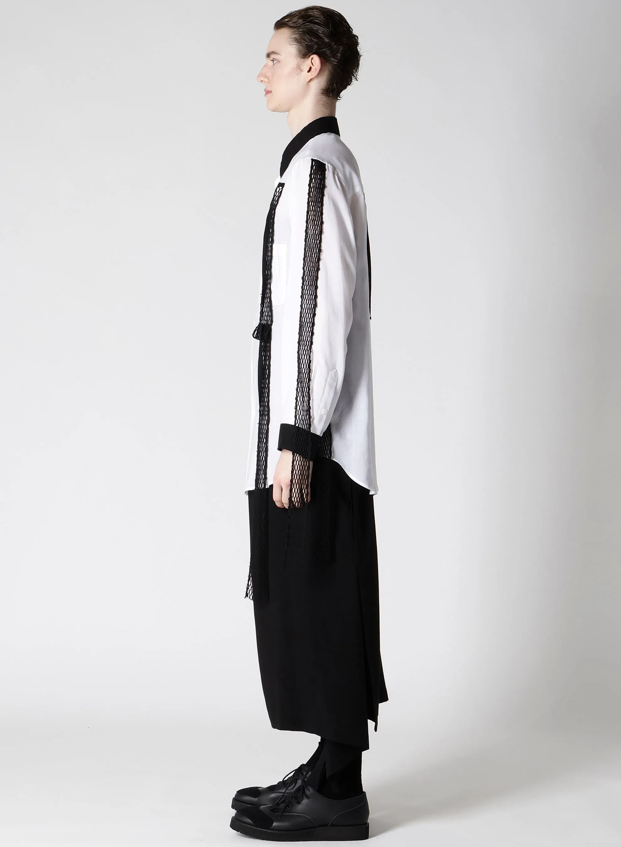 CELLULOSE LAWN BLACK MESH TP BLOUSE