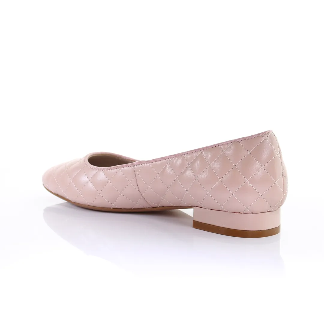 Classic Leather Square Toe Ballerina - (Peral Pink)