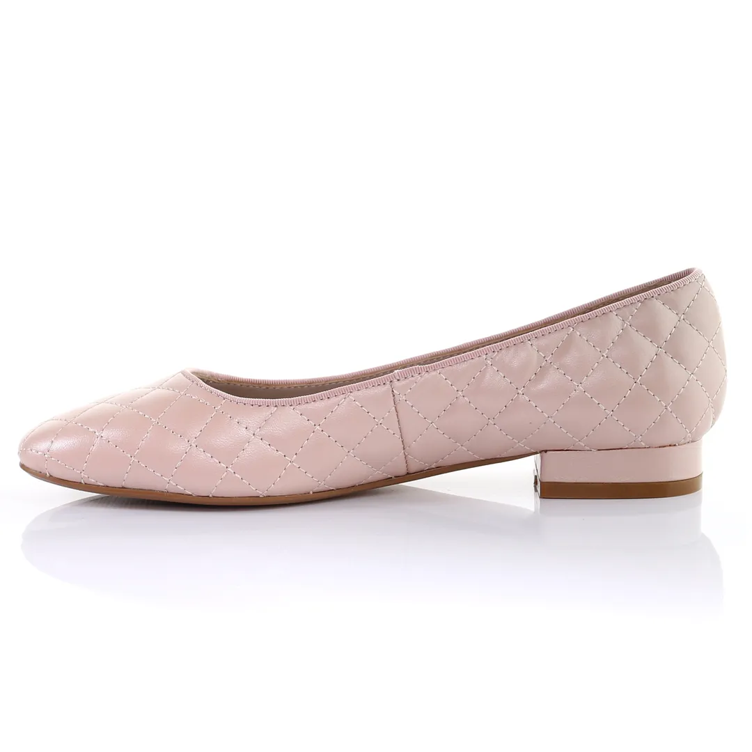 Classic Leather Square Toe Ballerina - (Peral Pink)