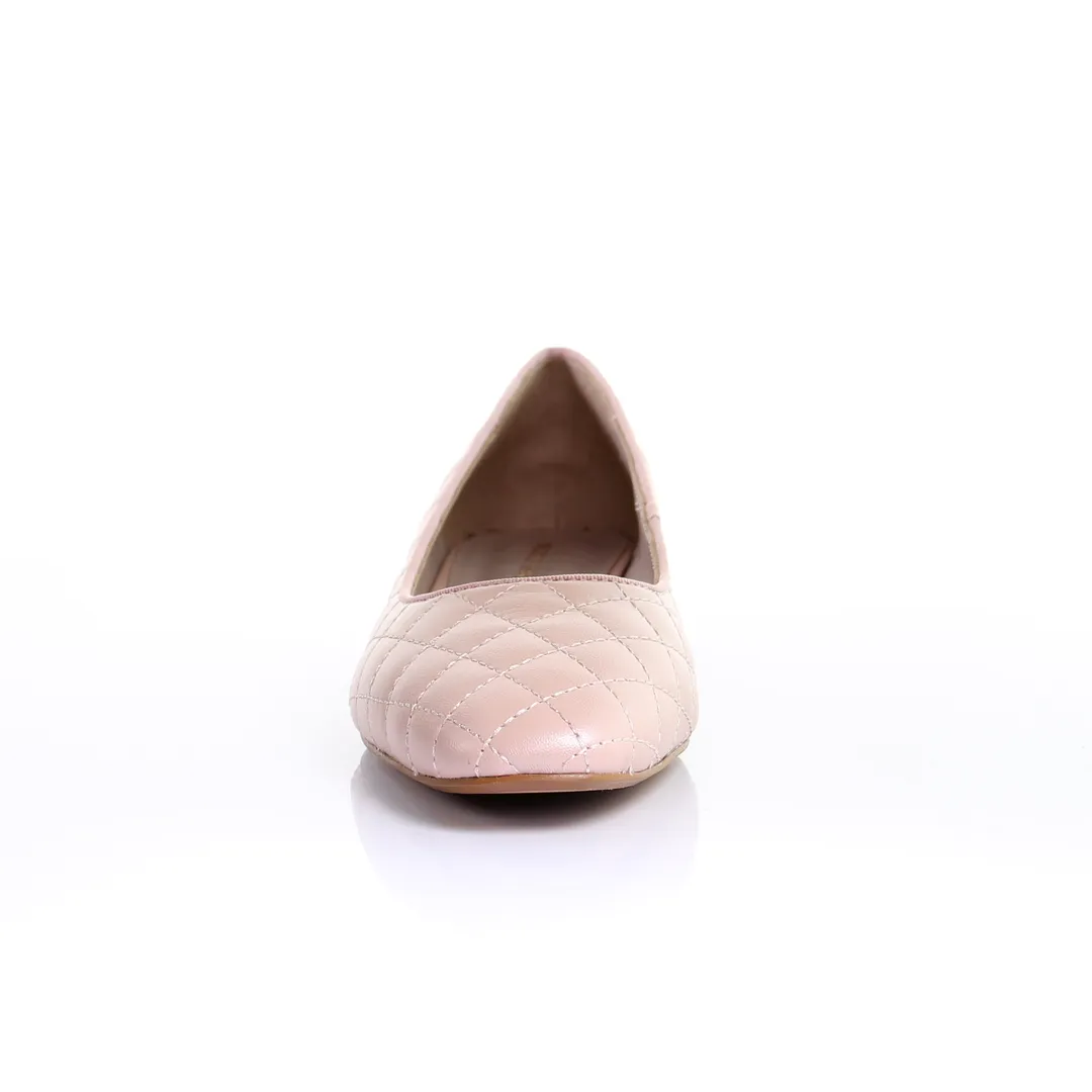 Classic Leather Square Toe Ballerina - (Peral Pink)