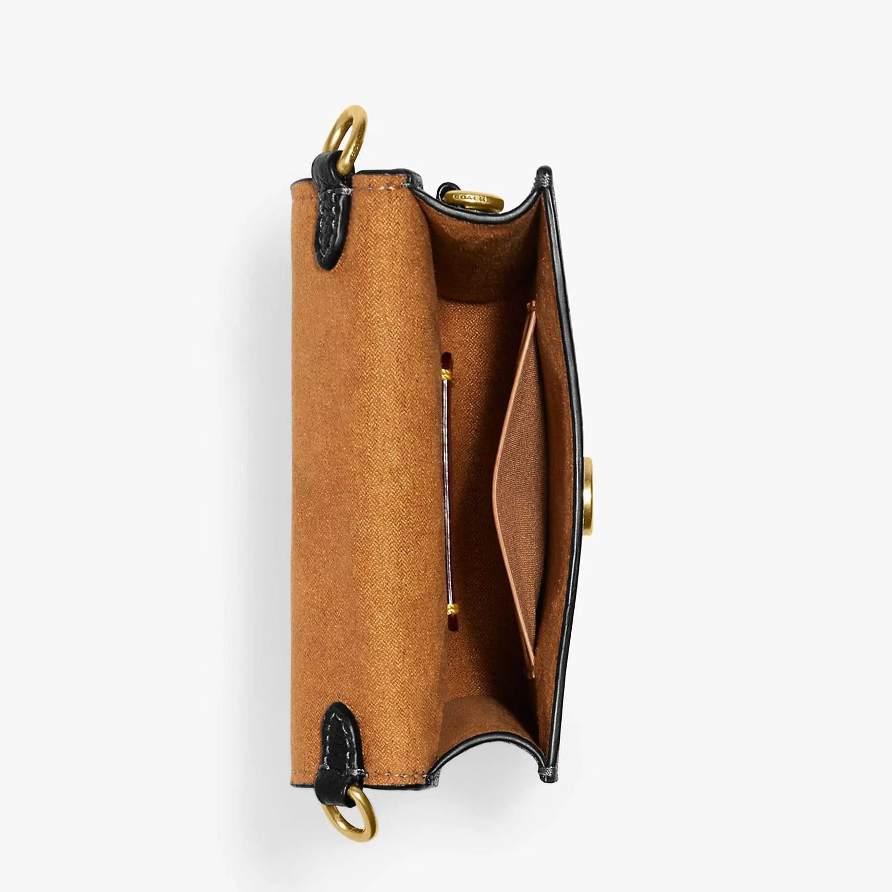 Coach Signature Canvas Phone Crossbody Bag, Black