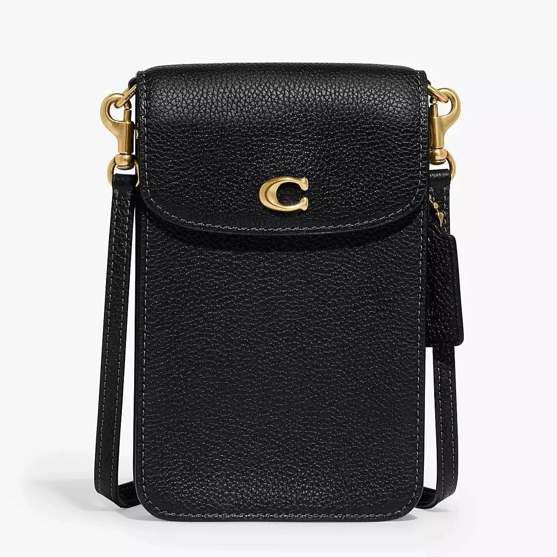 Coach Signature Canvas Phone Crossbody Bag, Black