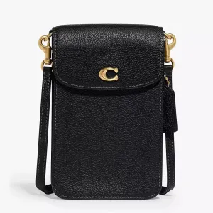 Coach Signature Canvas Phone Crossbody Bag, Black