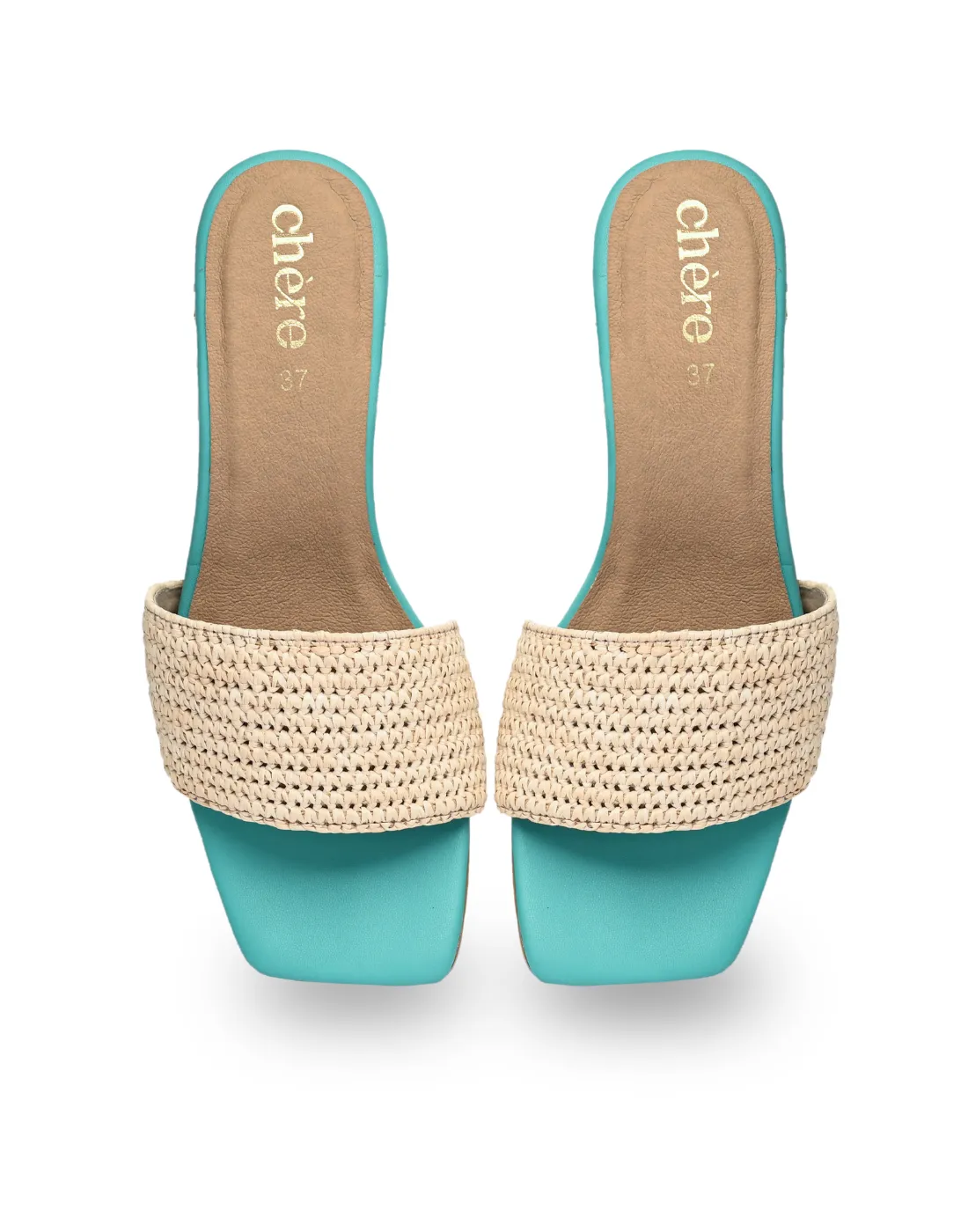 Color Block Chic Raffia Block Heels for Women