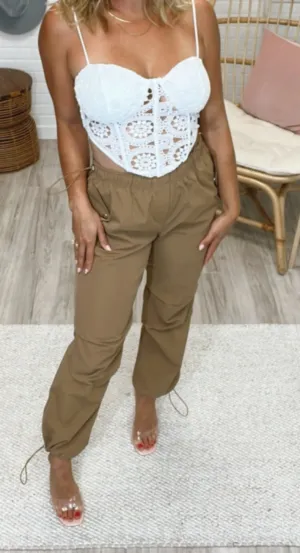Concrete Jungle Cargo Pants in Khaki- LAST ONE