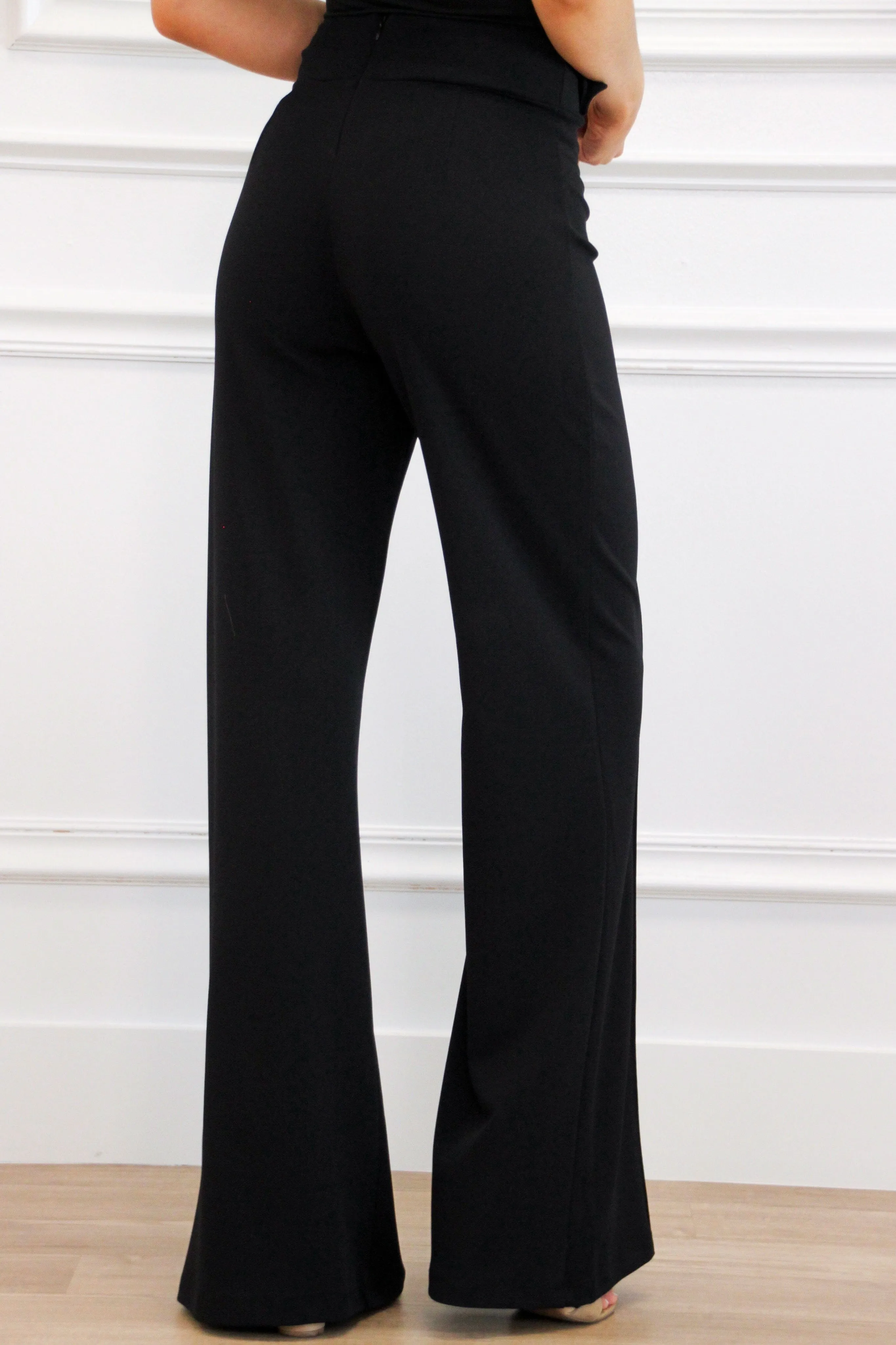 Corporate Chic High Waisted Pants: Black