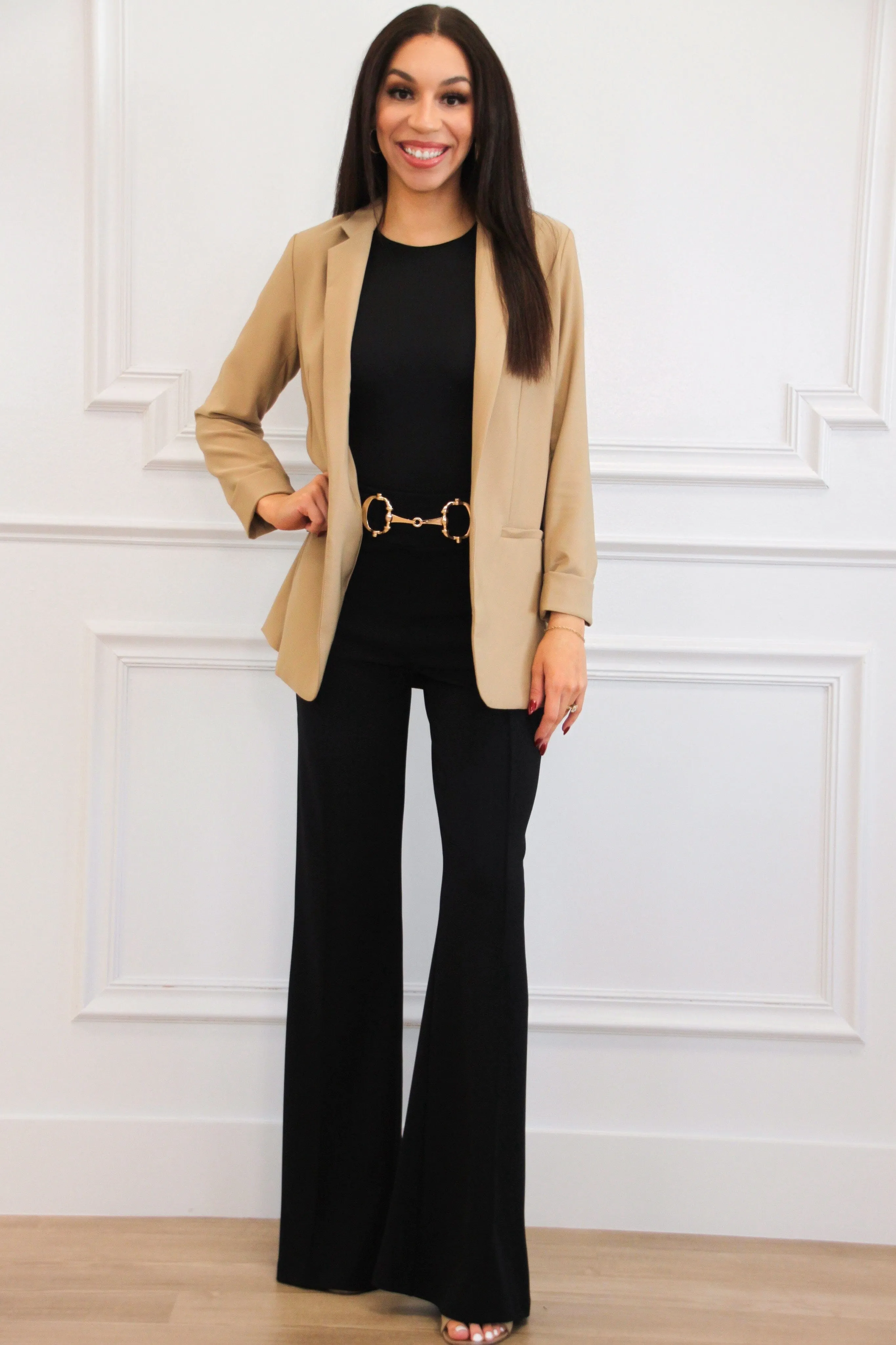 Corporate Chic High Waisted Pants: Black