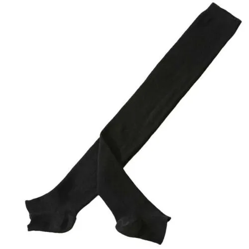 Cotton Blend Toeless Fine Ribbed Over the Knee Socks