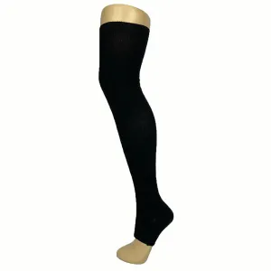Cotton Blend Toeless Fine Ribbed Over the Knee Socks
