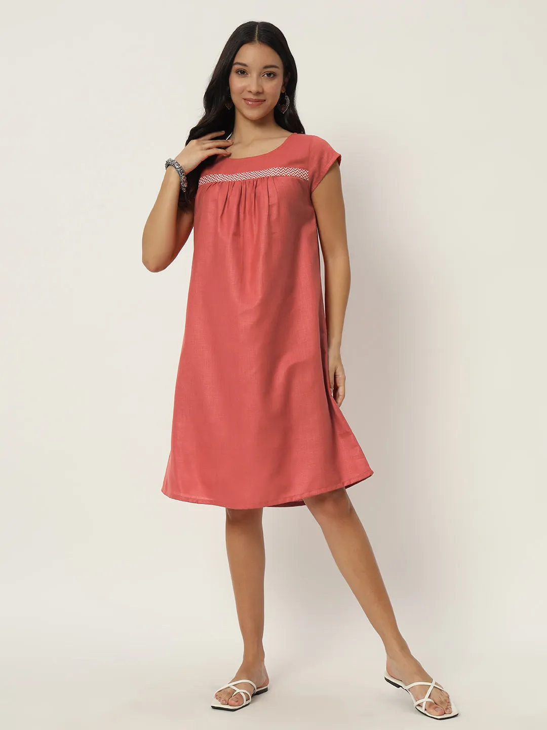 Cotton Block Printed Dress