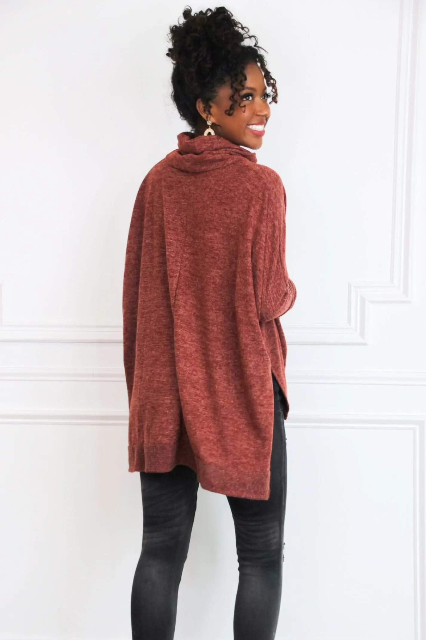Cozy Chic Oversized Sweater: Brick