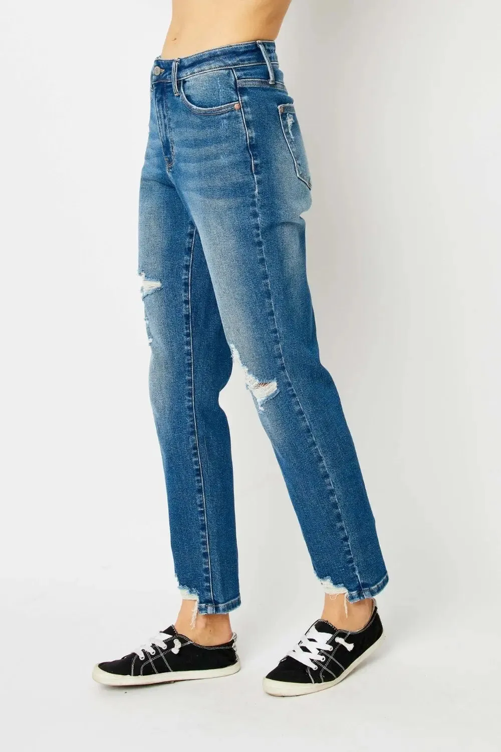Ejona Judy Blue Size Inclusive Queen Of Hearts Coin Pocket BF Jeans