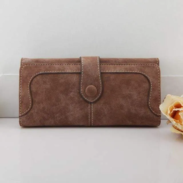 Exclusive Women Wallets New Winter Fashion Trends Pumping Frosted Multi-card Position Two Fold Wallet Lady Ms. Long Purse Card