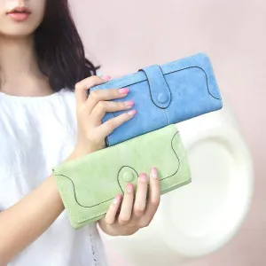 Exclusive Women Wallets New Winter Fashion Trends Pumping Frosted Multi-card Position Two Fold Wallet Lady Ms. Long Purse Card